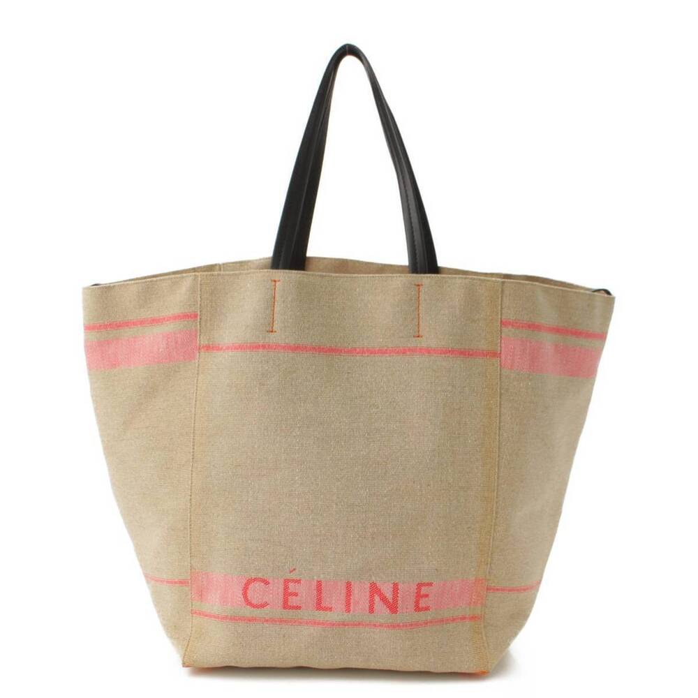 Celine Cabas Phantom Canvas Tote Bag Beige Pink